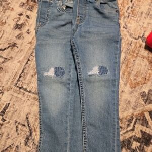 Kids Blue Jeans with Cloud Patches